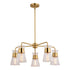 Vaxcel Harper 27 in. W 5 Light Chandelier in Natural Brass Model: H0294