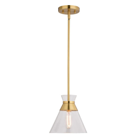 Vaxcel Harper 8.5 in. W 1 Light Pendant in Natural Brass Model: P0403
