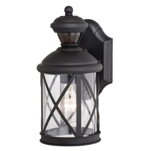 Vaxcel Henderson Dualux 5.25 in Outdoor Motion Sensor Wall Light in Textured Black Model: T0713