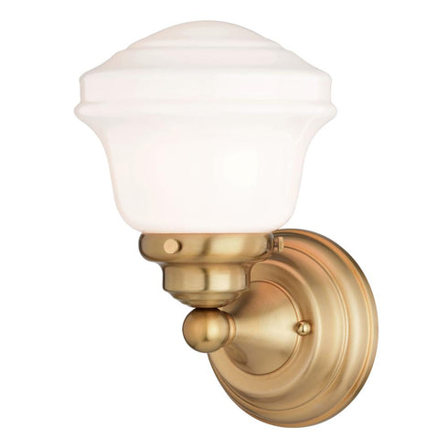 Vaxcel Huntley 1 Light Wall Light in Natural Brass Model: W0451