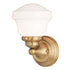 Vaxcel Huntley 1 Light Wall Light in Natural Brass Model: W0451