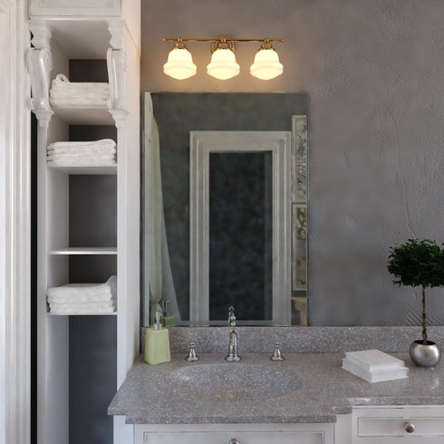 Vaxcel Huntley 3 Light Vanity in Natural Brass Model: W0453