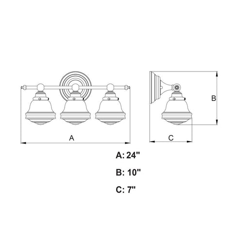 Vaxcel Huntley 3 Light Vanity in Natural Brass Model: W0453