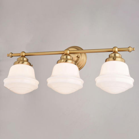 Vaxcel Huntley 3 Light Vanity in Natural Brass Model: W0453