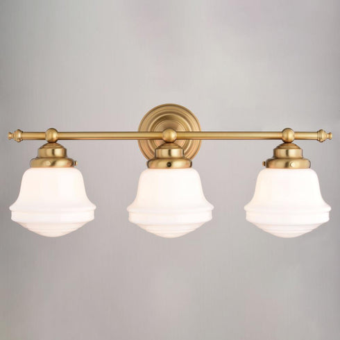 Vaxcel Huntley 3 Light Vanity in Natural Brass Model: W0453