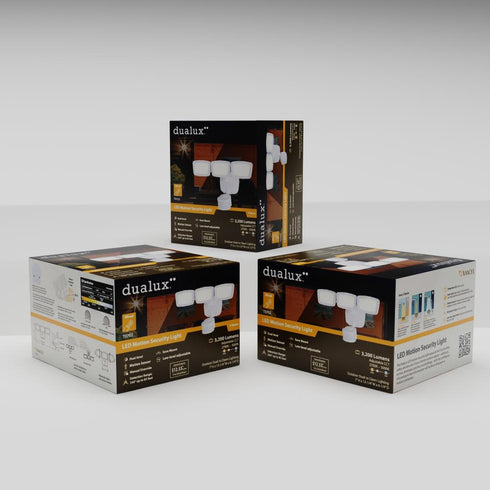 Vaxcel in White Integrated LED Motion Sensor Dusk to Dawn 3 Head Outdoor Security Flood Light 240 Degree 8 Model: T0702