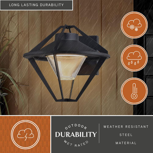 Vaxcel Jackson LED 9.5 in. Outdoor Wall Light in Textured Black Model: T0746