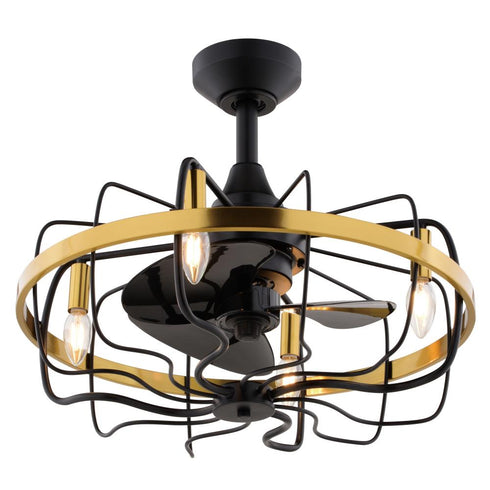 Vaxcel Kenton 21 in Ceiling Fan in Black and Satin Brass Model: F0127