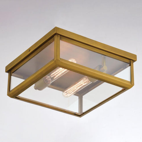 Vaxcel Kinzie 12 in. 2 Light Flush Mount in Vintage Brass Model: T0709