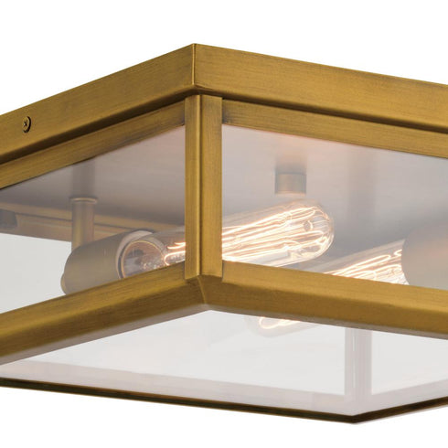 Vaxcel Kinzie 12 in. 2 Light Flush Mount in Vintage Brass Model: T0709