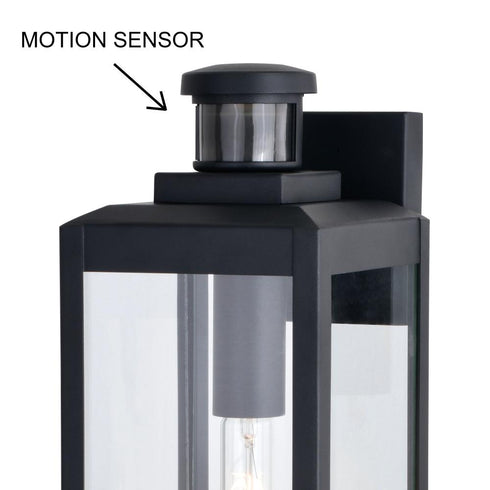 Vaxcel Kinzie Dualux 6 in. Outdoor Motion Sensor Wall Light in Textured Black Model: T0708