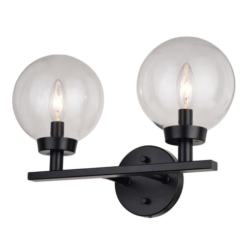 Vaxcel Lander 2 Light Vanity in Matte Black Model: W0431