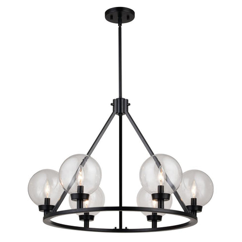 Vaxcel Lander 28.25 in. 6 Light Chandelier in Matte Black Model: H0277