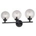 Vaxcel Lander 3 Light Vanity in Matte Black Model: W0430