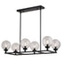 Vaxcel Lander 35 in. 6 Light Linear Chandelier in Matte Black Model: H0278
