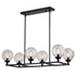 Vaxcel Lander 35 in. 6 Light Linear Chandelier in Matte Black Model: H0278