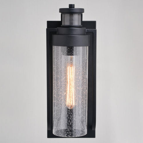 Vaxcel Lawton Dualux 5.75 in. Outdoor Motion Sensor Wall Light in Textured Black Model: T0749