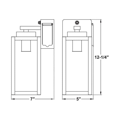 Vaxcel Lombard 5 in. Outdoor Wall Light with GFCI Outlet in Textured Black Model: T0786