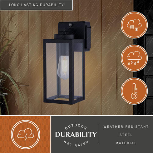 Vaxcel Lombard 5 in. Outdoor Wall Light with GFCI Outlet in Textured Black Model: T0786