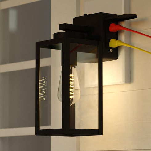 Vaxcel Lombard 5 in. Outdoor Wall Light with GFCI Outlet in Textured Black Model: T0786