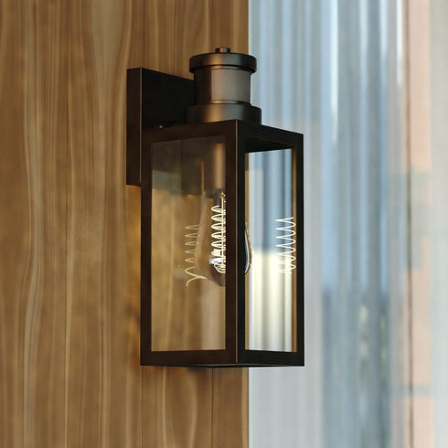 Vaxcel Lombard Dualux 4.75 in. Outdoor Motion Sensor Wall Light in Textured Black Model: T0736
