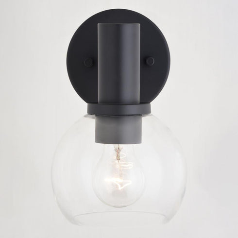 Vaxcel Marshall 1 Light Wall Light in Matte Black Model: W0461