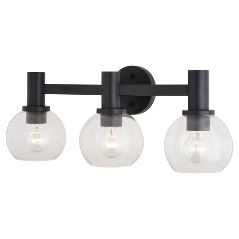 Vaxcel Marshall 3 Light Vanity in Matte Black Model: W0462