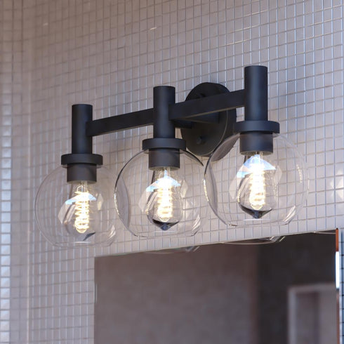 Vaxcel Marshall 3 Light Vanity in Matte Black Model: W0462