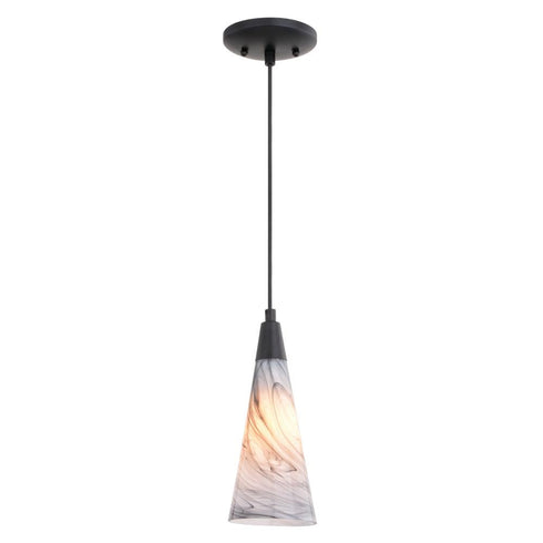 Vaxcel Milano 4.25 in. Mini Pendant Marble Swirl in Matte Black Model: P0409