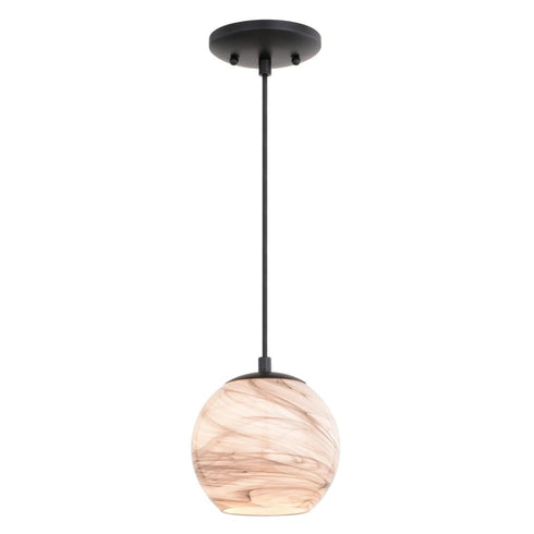 Vaxcel Milano 6.25 in. Mini Pendant Marble Swirl in Matte Black Model: P0407