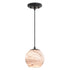 Vaxcel Milano 6.25 in. Mini Pendant Marble Swirl in Matte Black Model: P0407