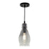 Vaxcel Millie 11.75 in.H Mini Pendant in Matte Black with Smoke Glass Model: P0377