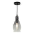 Vaxcel Millie 11.75 in.H Mini Pendant in Matte Black with Smoke Glass Model: P0377