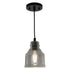 Vaxcel Millie 8.25 in.H Mini Pendant in Matte Black with Smoke Glass Model: P0378