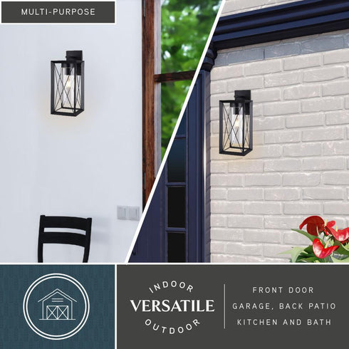 Vaxcel Milton 7 in. W Outdoor Wall Light in Matte Black Model: T0763