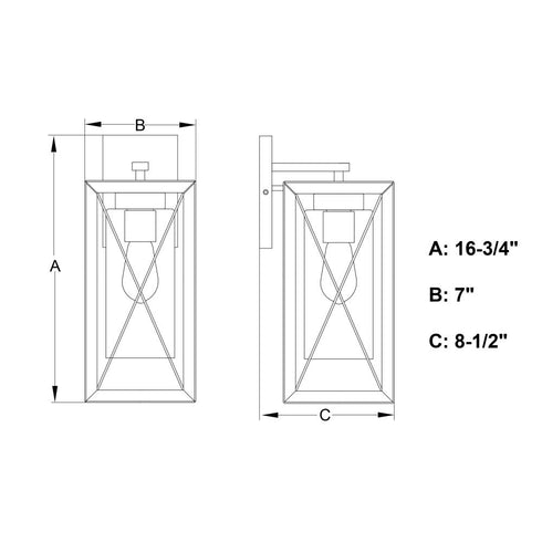 Vaxcel Milton 7 in. W Outdoor Wall Light in Matte Black Model: T0763