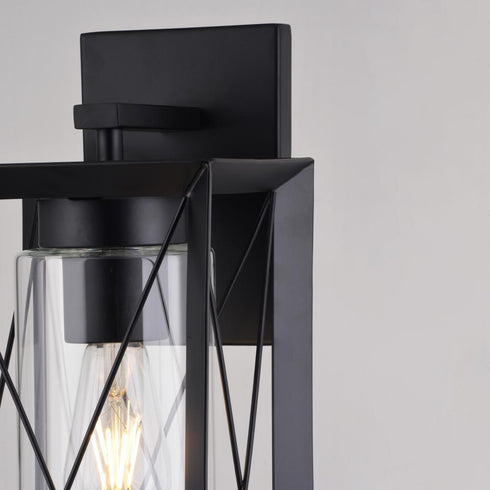 Vaxcel Milton 7 in. W Outdoor Wall Light in Matte Black Model: T0763