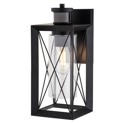 Vaxcel Milton Dualux 6 in. W Outdoor Motion Sensor Wall Light in Matte Black Model: T0762