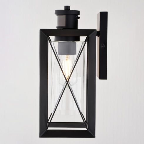 Vaxcel Milton Dualux 6 in. W Outdoor Motion Sensor Wall Light in Matte Black Model: T0762
