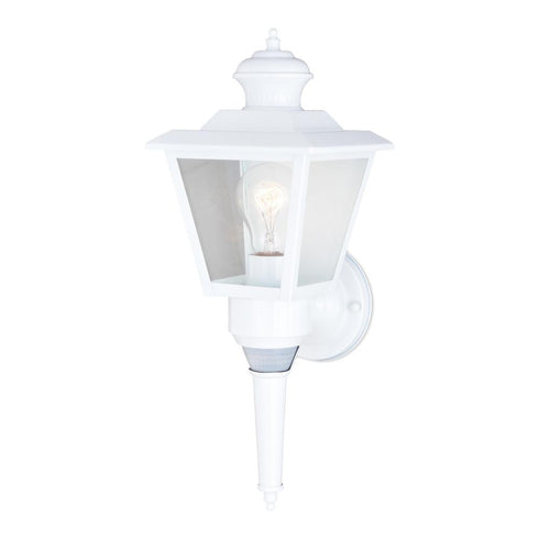 Vaxcel Monroe Dualux 6.5 in. Outdoor Motion Sensor Wall Light in White Model: T0576