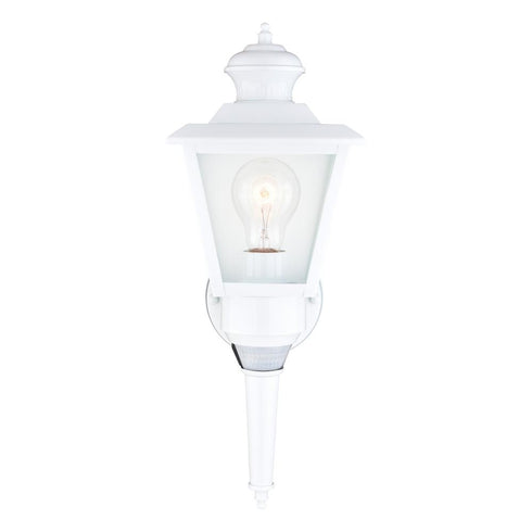 Vaxcel Monroe Dualux 6.5 in. Outdoor Motion Sensor Wall Light in White Model: T0576