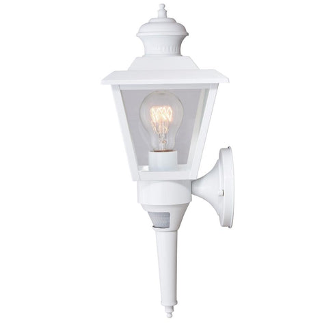 Vaxcel Monroe Dualux 6.5 in. Outdoor Motion Sensor Wall Light in White Model: T0576