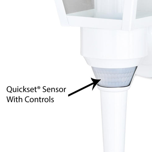 Vaxcel Monroe Dualux 6.5 in. Outdoor Motion Sensor Wall Light in White Model: T0576