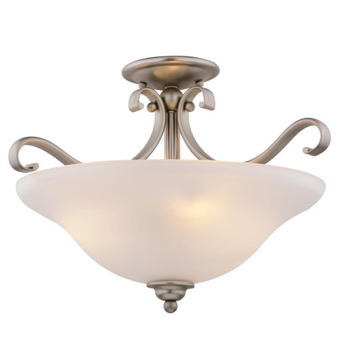 Vaxcel Monrovia 17 in. Semi Flush Ceiling Light or Pendant (Dual Mount) in Brushed Nickel Model: C0310