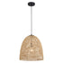 Vaxcel Nassau 14 in. 1 Light Pendant in Matte Black and Natural Rope Model: P0404