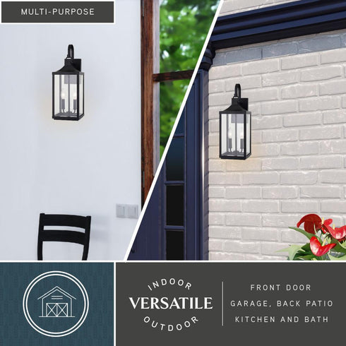 Vaxcel Old Town 7 in. W 2 Light Outdoor Wall Light in Textured Black Model: T0764