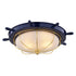 Vaxcel Orleans 15 in. W Flush Mount in Navy Blue and Matte Gold Model: C0316