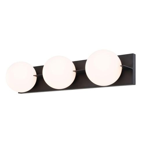 Vaxcel Parkview 3 Light Vanity Light in Matte Black Model: W0449
