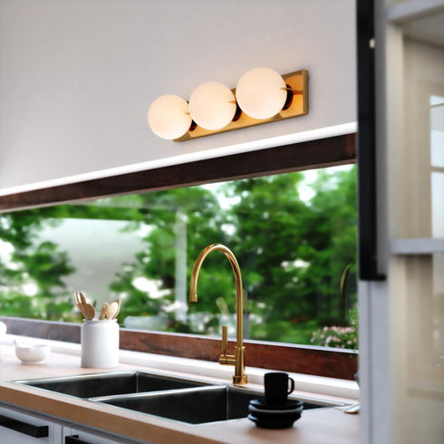Vaxcel Parkview 3 Light Vanity Light in Satin Brass Model: W0450
