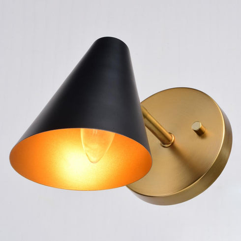 Vaxcel Pryce 4.75 in. Wall Light in Matte Black and Satin Brass Model: W0438